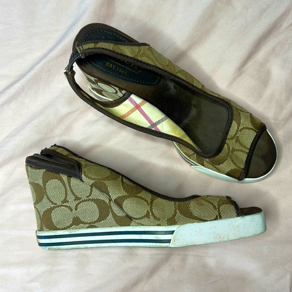 Authentic Coach wedges size 6.5